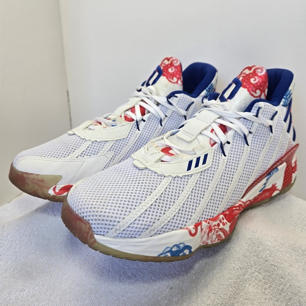 Adidas Dame 7 Fine China Mens Size 9.5 Athletic Basketball Shoes Sneakers